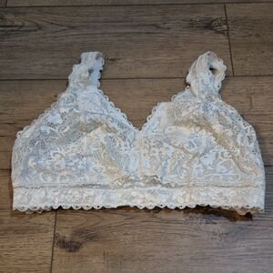 Parfait 42DDD White Lace Bra. Racerback Clip. No Underwire